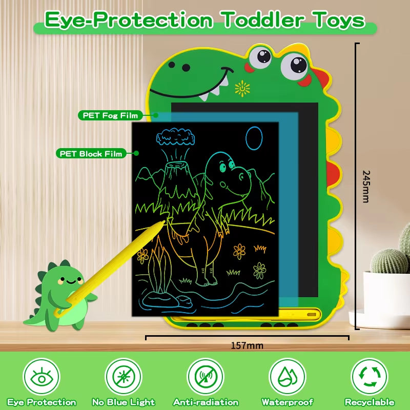 8.5/In Cartoon Dinosaur LCD Writing Tablet Drawing Board Kids Graffiti Sketchpad Toys Handwriting Blackboard Magic Drawing Board